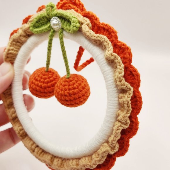Handmade Amigurumi Crochet Tangerine Christmas Tree and Car Hanging Ornament - Picture 2 of 8